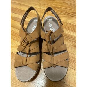NEW Dansko x Walking Company Tan Suede Sandals Size 41 Comfort Slingback Lace Up